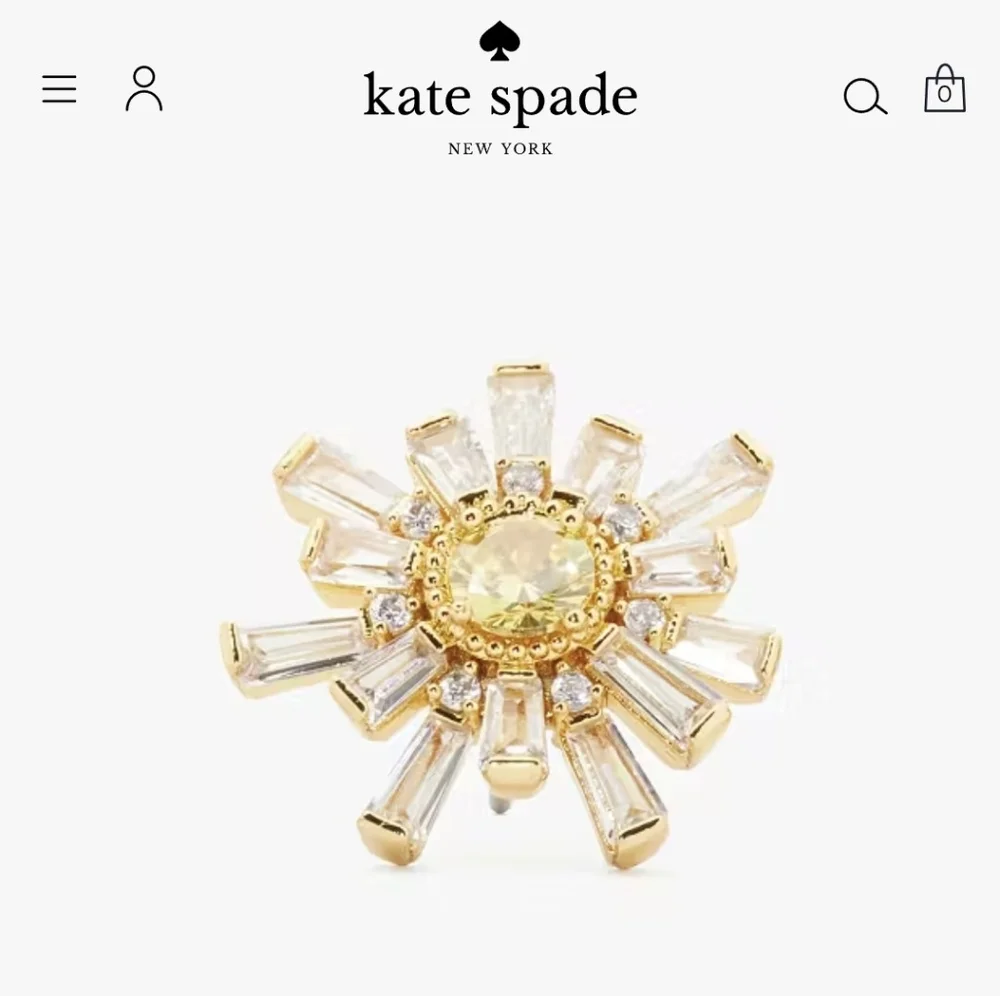 NWT Kate Spade Sunny Studs - Gold/Clear/Yellow